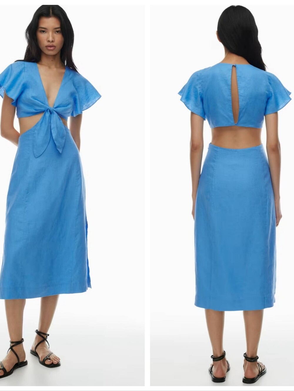 Aritzia Little Moon Elba Linen Dress in Wave Blue